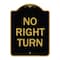 Signmission Designer Series Sign-No Right Turn, Black & Gold Aluminum Sign, 18" x 24", BG-1824-23591 A-DES-BG-1824-23591 - alternate 1